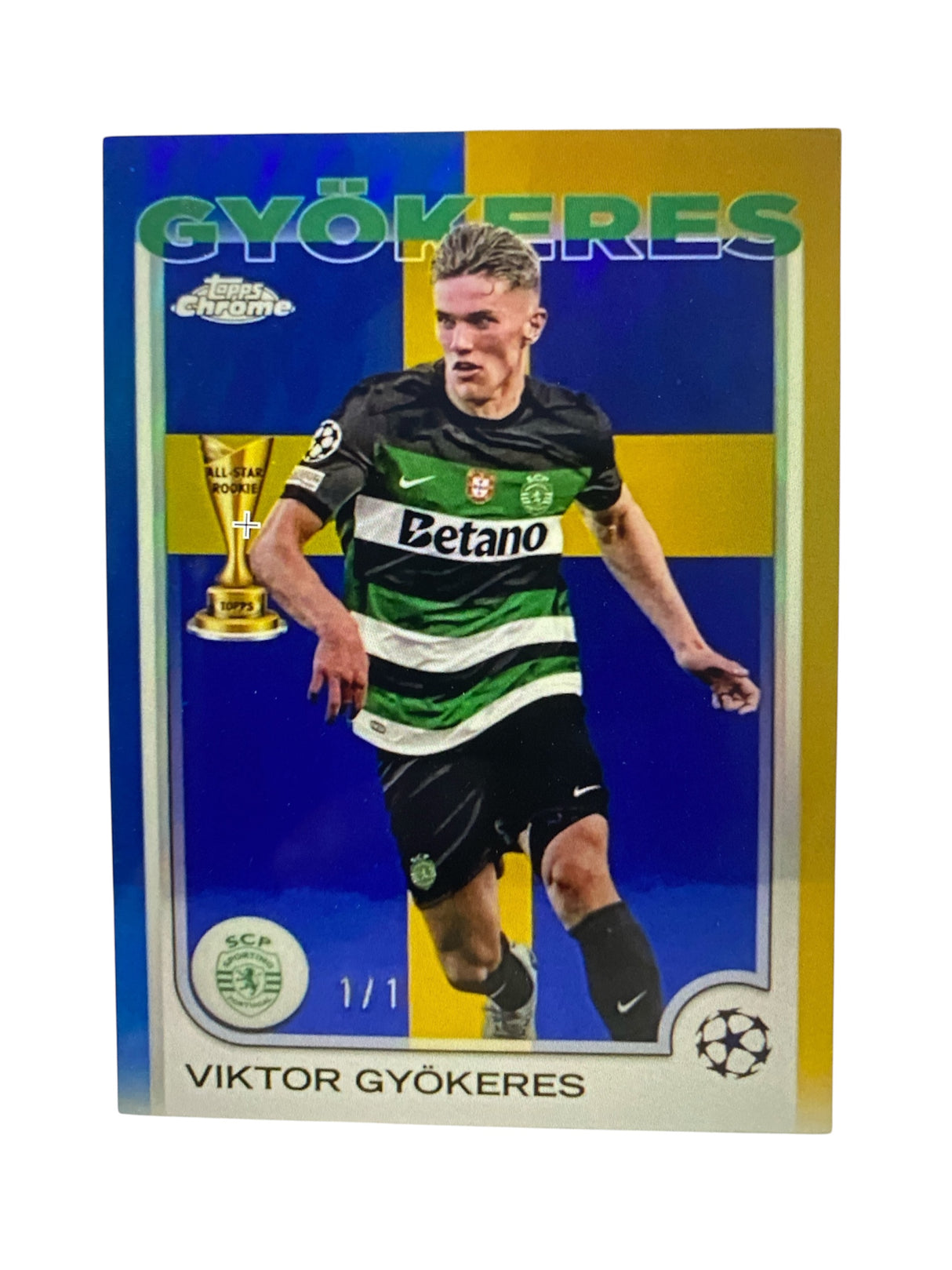 2024-25 Topps Chrome UEFA – Viktor Gyökeres – Club & Country 1/1 – Sporting CP