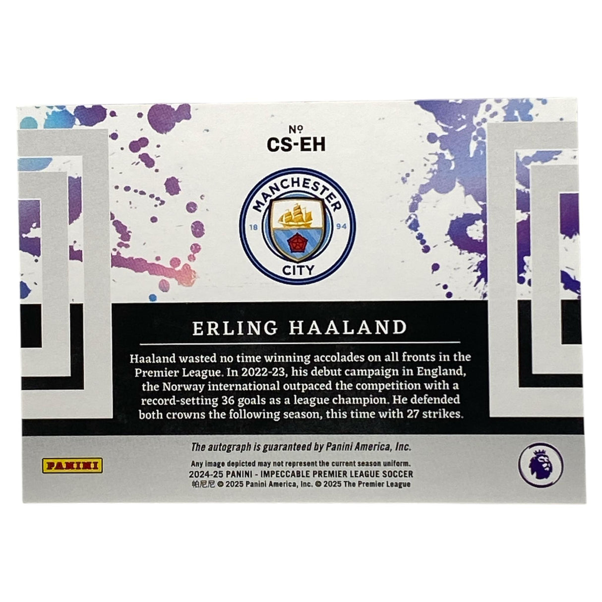 2024-25 Panini Impeccable Premier League – Erling Haaland – Champions Signatures /99 – Manchester City