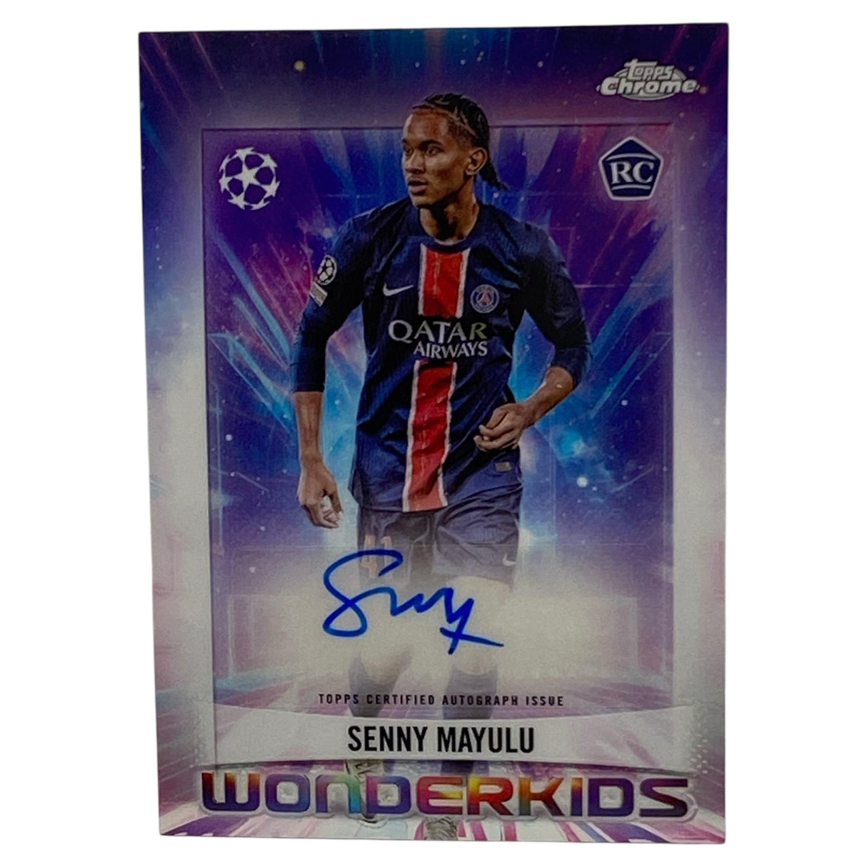 2024-25 Topps Chrome UEFA - Senny Mayulu - Wonderkids Autograph - Paris Saint-Germain