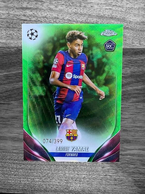2024-25 Topps Chrome UEFA - Lamine Yamal - Green Refractor /399 - FC Barcelona