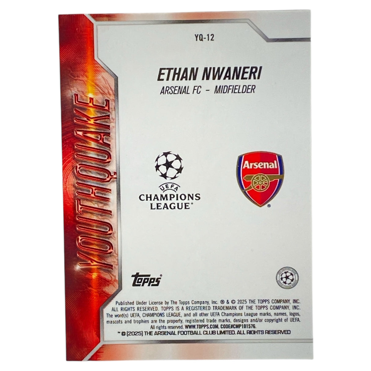 2024-25 Topps Chrome UEFA - Ethan Nwaneri - Youthquake RC - Arsenal FC