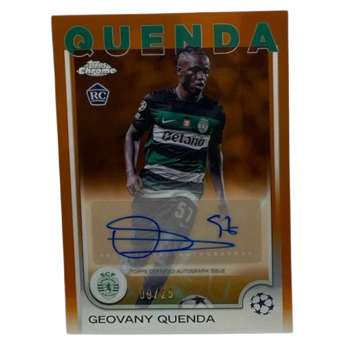 2024-25 Topps Chrome UEFA - Geovany Quenda Orange Auto /25 - Sporting CP